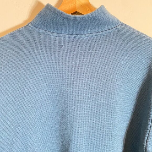 NWOT Calvin Klein Men's Large Liquid Touch Long Sleeve Quarter Zip Blue Pullover - Picture 13 of 16